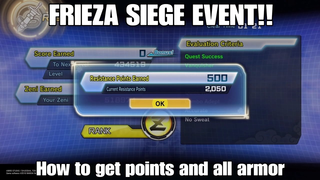 Xenoverse 2 Frieza Siege Event, How to get the most points, and all equipment