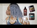 START TO FINISH WASH DAY WITH UNCLE FUNKY'S DAUGHTER  HAIR PRODUCTS | Wash N Style One Smart Fro