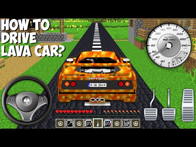 How to DRIVE A LAVA CAR in Minecraft ? I CAN DRIVE NEW LAVA SUPERCAR ! class=