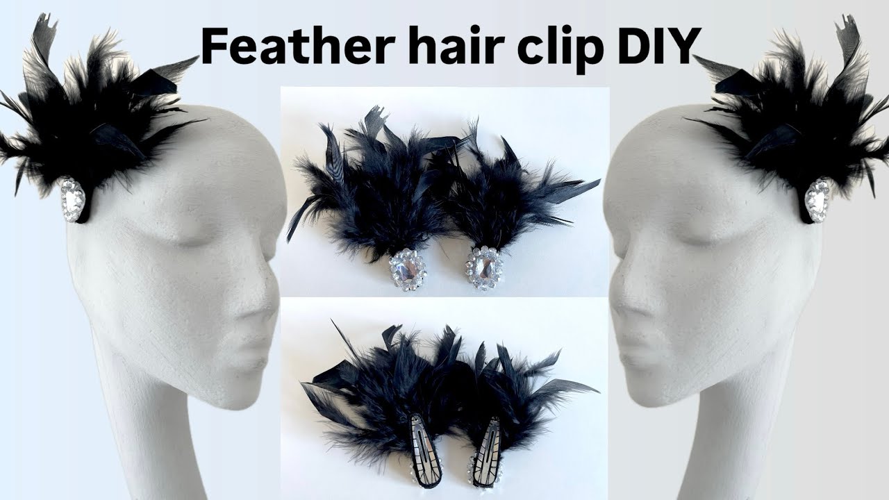 How to make Feather Hair Clip, 20s style hair accessories diy, Hair Piece DIY tutorial, Anita Benko
