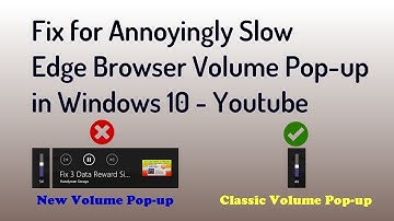 Fix for Annoyingly slow Edge Browser / Youtube Volume Pop-up control.