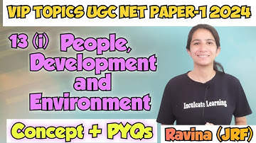 Class-13 (i) VIP Topics UGC NET Paper-1 2024 |People, Development & Environment - PYQs #ugcnetpaper1
