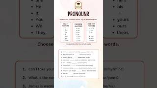 📝 Pronoun Worksheet for Practice | Fun Grammar Exercise!