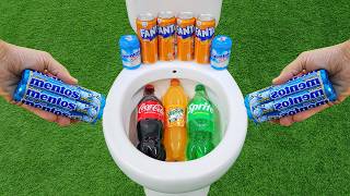 Cola Mentos Experiments !! Big Sprite, Coca Cola, Yedigün VS Fanta, Fanta and Mentos in the toilet