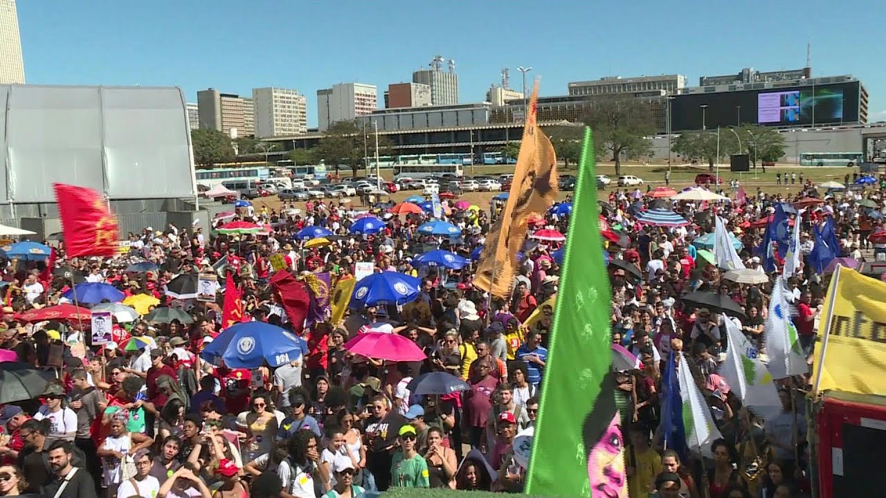Thousands protest in Brazil over education cuts | AFP - YouTube