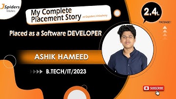 Placement Story of B.TECH graduated as Software Developer| JSpiders Velachery