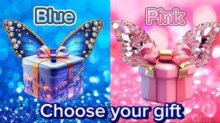 Choose your gift #chooseyourgiftchallenge #2giftboxes #pink #blue #pickone #wouldyourather