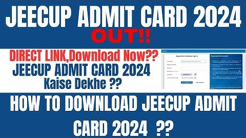 UP Polytechnic Admit Card 2024 kaise download kare #jeecupadmitcard