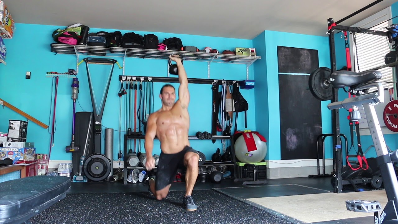 Overhead Single Arm Stationary Lunge, Kettlebell Ascending - YouTube