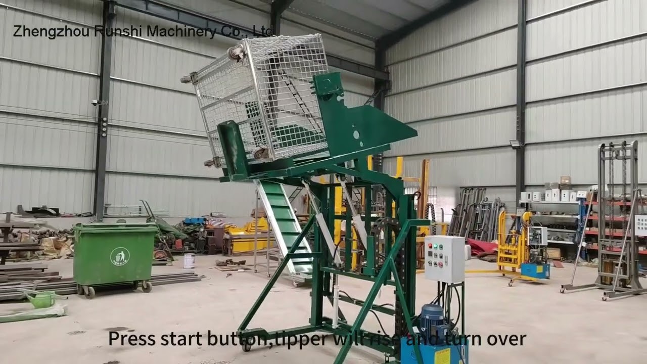 Storage cage tipper/storage cage lifter