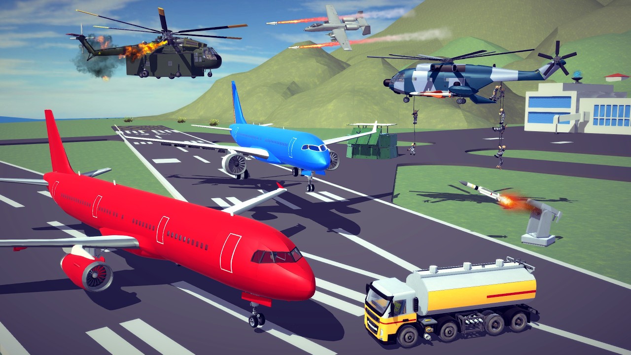 Runway Collisions, Helicopter Shootdowns & Airstrike Combat #8 | Besiege