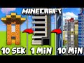 Budujemy WIEŻOWIEC w 10 SEKUND, 1 MINUTĘ i 10 MINUT w MINECRAFT! *rekord*