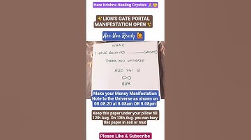 Thumbnail of 8:8 Lion's Gate Portal Open | Manifestation Day |Are You Ready?? #manifestation#88portal#lionsgate
