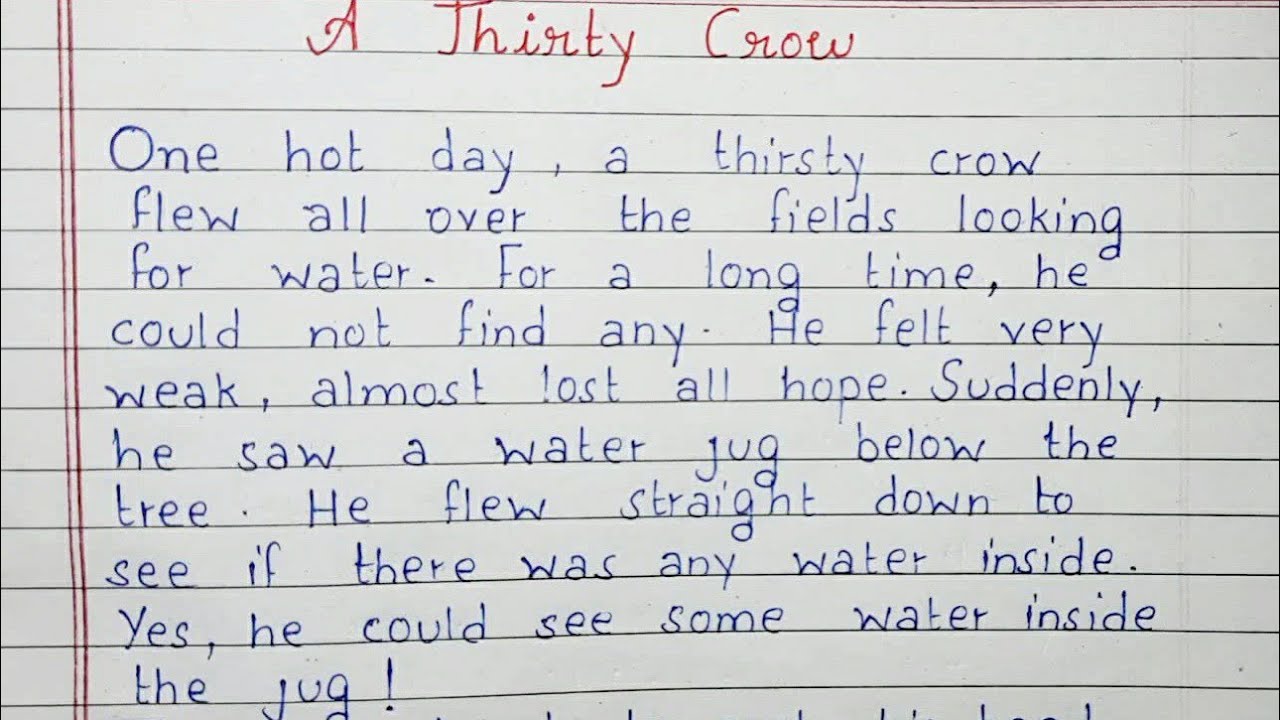 Write a story on ' A Thirsty Crow' | Story Writing | English - YouTube