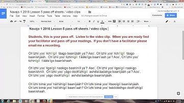 2016 Navajo 1 Lesson 5 pass off