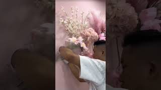 White pink wedding backdrop floral arrangements | Artificial flowers wholesale for event management