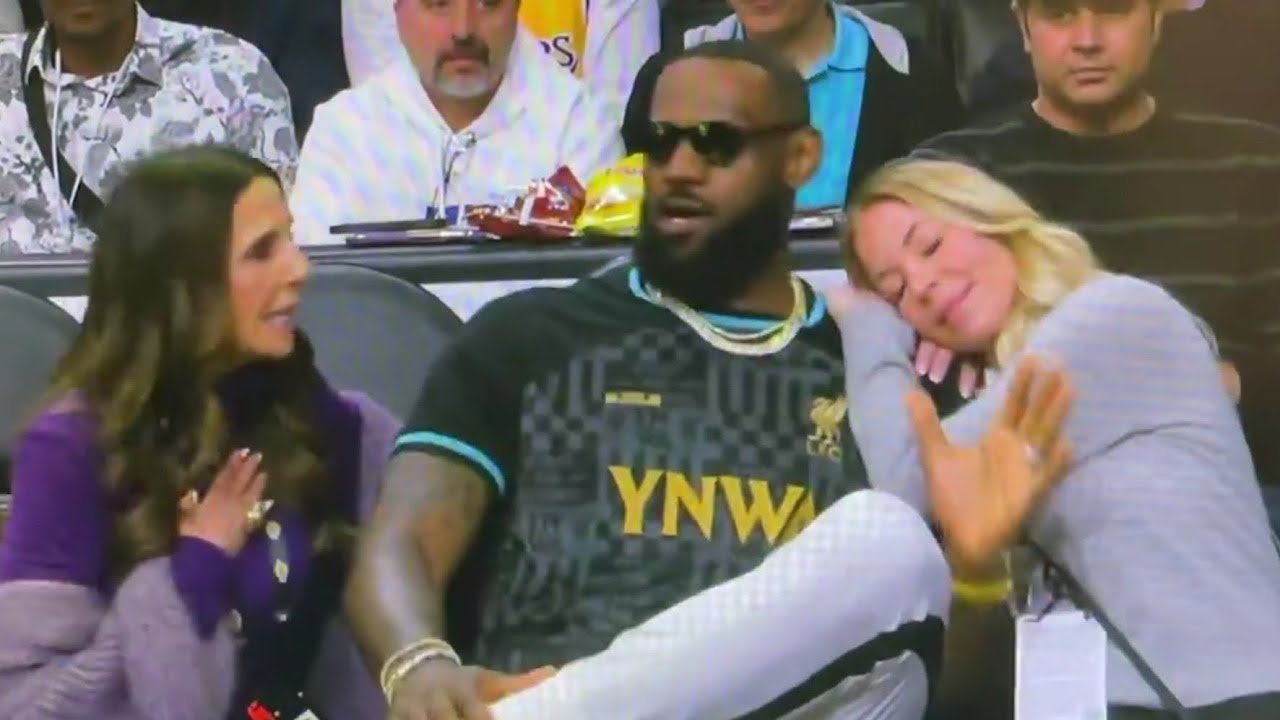 Lebron James Rizzing Jeanie Buss - YouTube