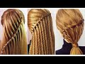 3 Strand Waterfall Braid Step by Step 😍 Hair tutorial by Coiffures Simples