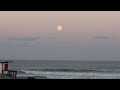 Cold Moon Rises Over the Beach in Cocoa Beach Florida in 4k UHD