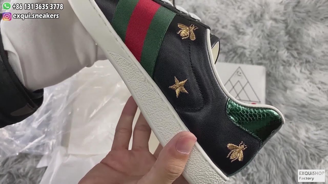 sneakers with bee logo