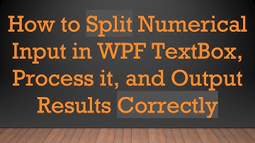 How to Split Numerical Input in WPF TextBox, Process it, and Output Results Correctly