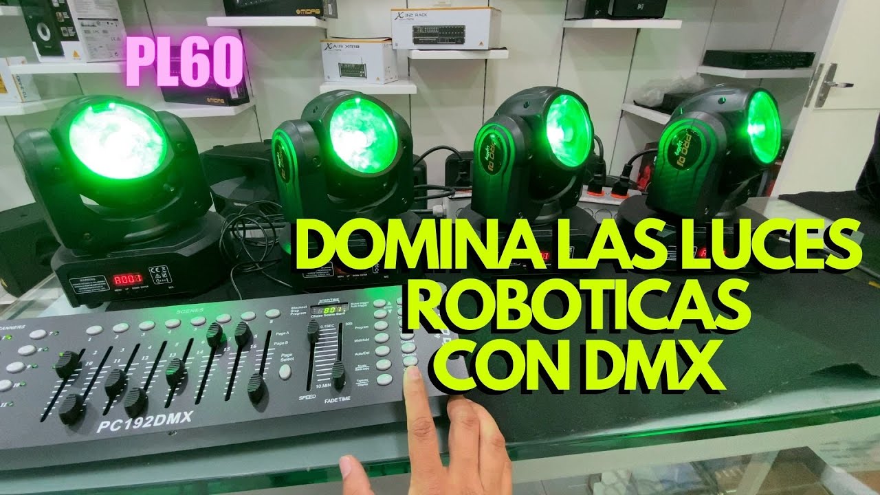 PROGRAMACION DE LUZ ROBOTICA BEAM PL60 PRODJ MODO 13 CH CON PANEO Y TILD INVERTIDO