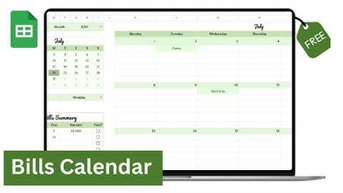 How to Create a Bills Calendar, Dynamic Calendar in Google Sheets (+ Free Template)