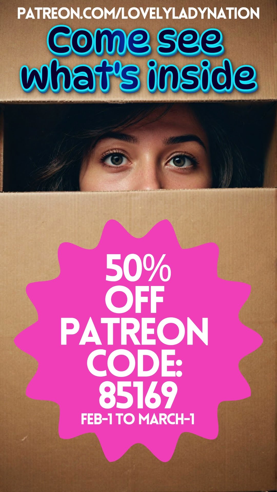 A special lovely lady nation patreon offer - save 50% off your first month #lovelyladynation