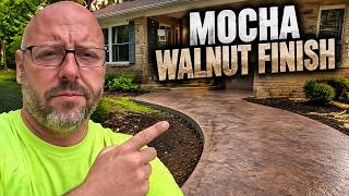 This Stamped Concrete Porch Turned Out CLEAN! | Mocha + Walnut Release