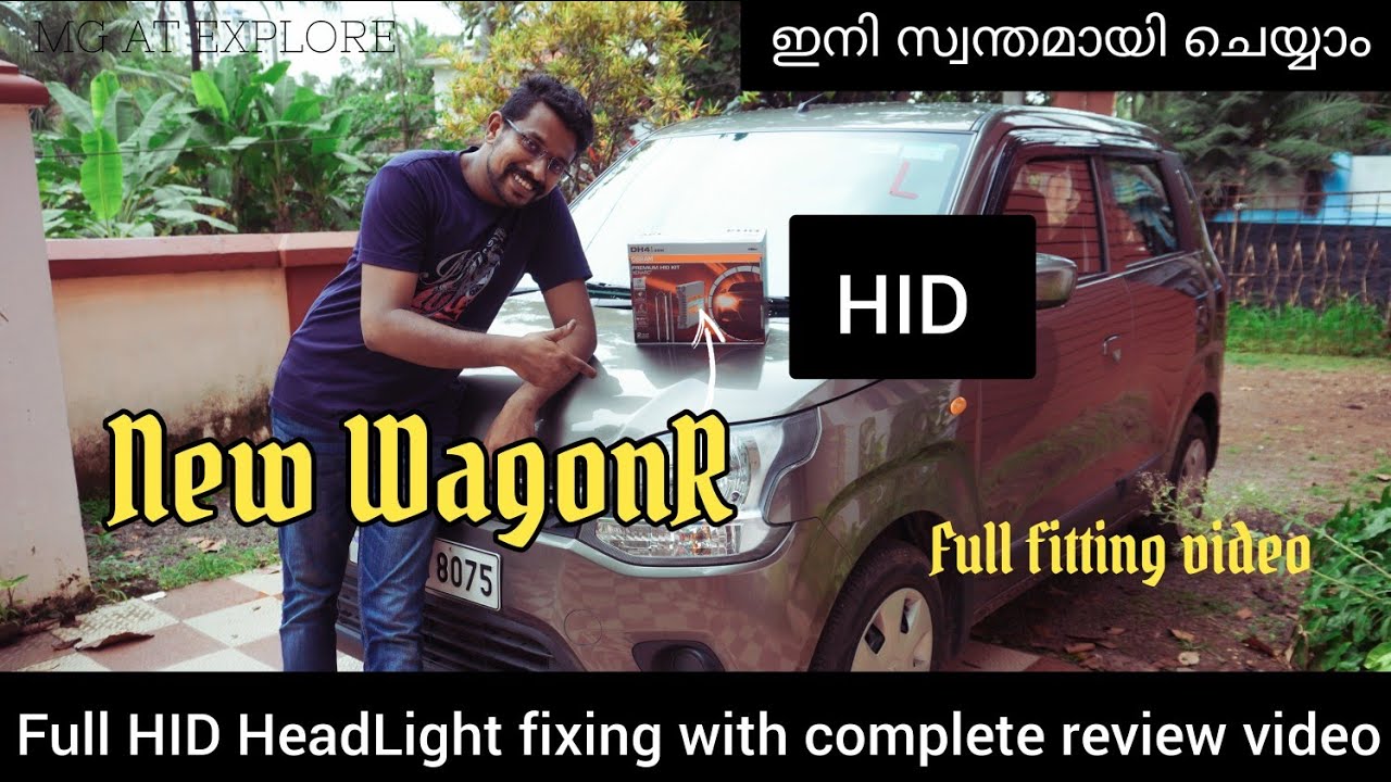 Full Osram HID HeadLight fixing complete review video Malayalam Review New WagonR YouTube