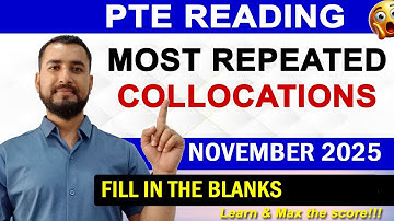 PTE Reading Fill in the Blanks | Top Repeated Collocations & Predictions (Nov 2025) #pte Tribikram