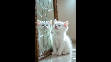 MEOW MEOW 🪞Cute Cats watching in Mirrors – Meow Meow Sad Song 😿🎶 #aivideo #meow # #shortsviral