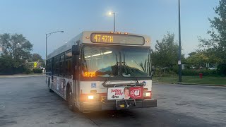 CTA Bus Ride 47 47th From Midway Orange Line To Cottage Grove CTA New Flyer D40LF #1382