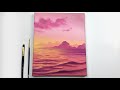 Sunset Acrylic Painting Tutorial Step by Step Easy | Sunset Acrylic Tutorial