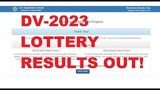 DV 2023 Lottery Results Out! Good Luck!