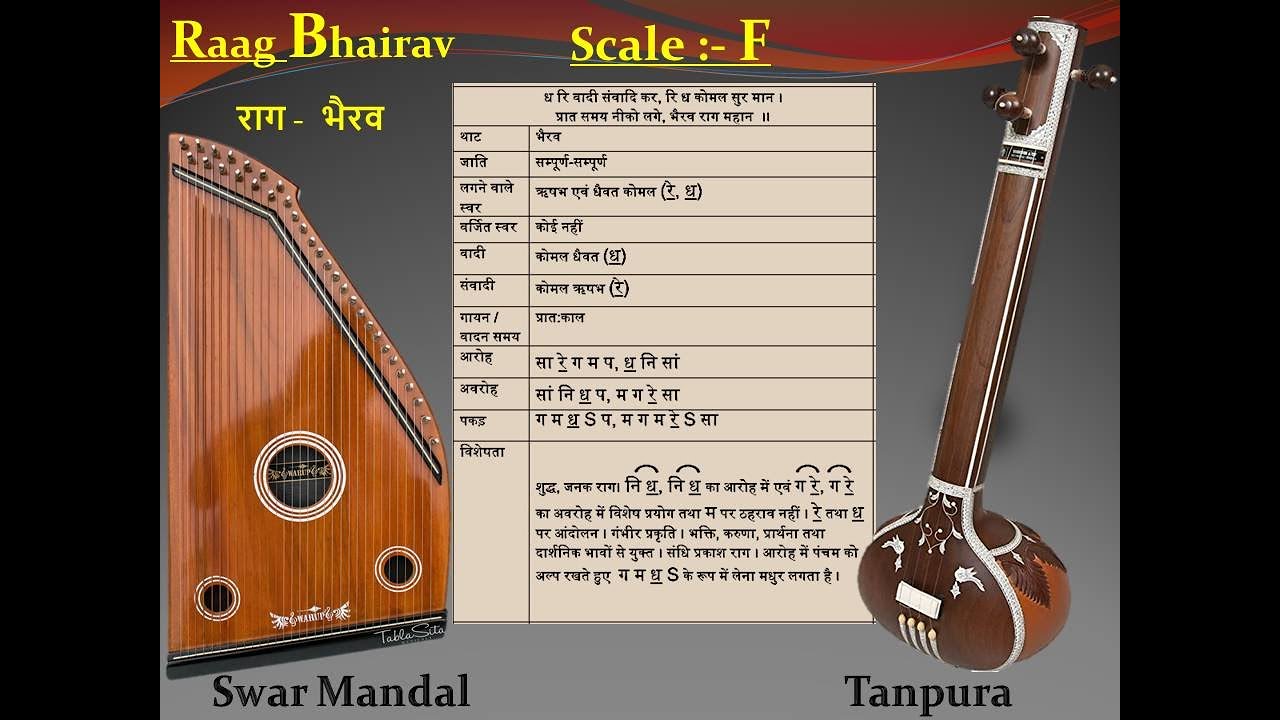 Raag Bhairav (राग भैरव) Scale "F" Tanpura with SwarMandal YouTube