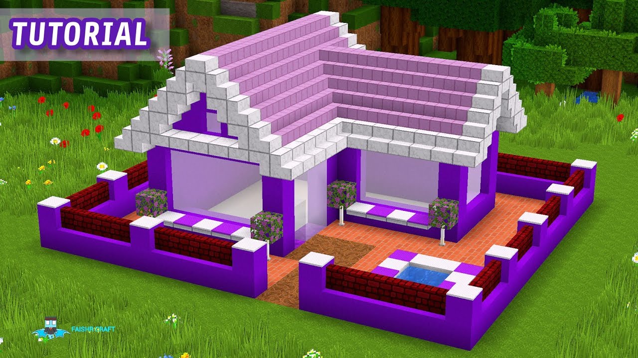 How to Build a modern Purple House in Minecraft (Tutorial) YouTube