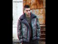 Denny&Dora Men’s Grey Shearling Jacket Men’s Pilot Jacket B3 Leather Jacket