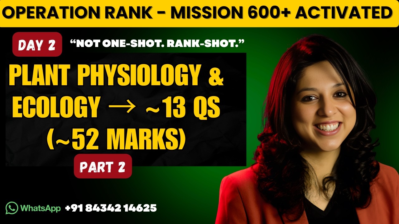 Operation Rank 2026: Plant Physiology Part 2–Respiration in Plants | NCERT | NEET 2026 NTA #neet2026