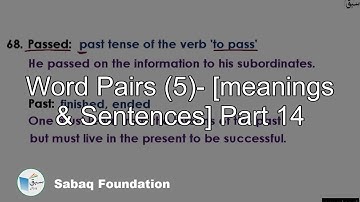 Word Pairs (5)- [meanings & Sentences] Part 14, English Lecture | Sabaq.pk