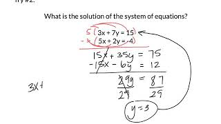 Algebra II- 3-2pt. 2 Solving Systems Algebraically
