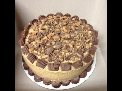 chocolate-cake-with-peanut-butter-icing-and-reese's!