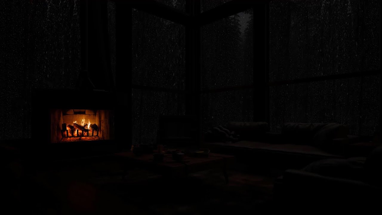 Fireplace And Rain Sound For Sleeping No Ads 🔥 A Stress-Free Evening and Restful Night 🌧️🔥#2