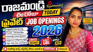 📢 RAJAHMUNDRY TODAY NEW JOB OPENINGS IN 2026||Surekha From Godavari|| Guía