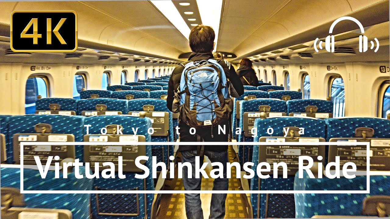 Virtual Shinkansen Ride from Tokyo to Nagoya -  Japan [4K/Binaural]