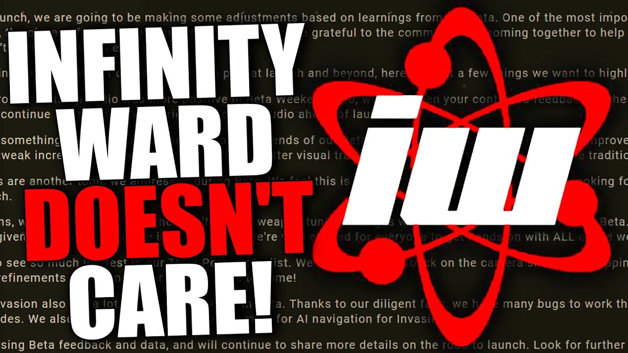 Infinity Ward Just Doesn't Care... (Here's THEIR Feedback From The Beta