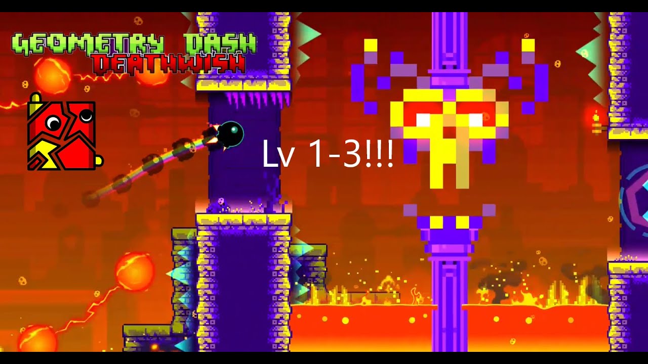 Geometry Dash DeathWish All Levels 1 3 By Pixellord YouTube