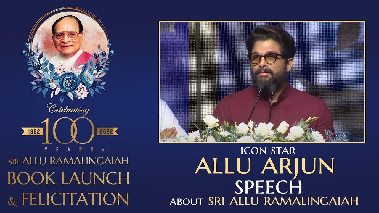 Icon Star Allu Arjun Speech at 100 Years Celebrations of #AlluRamalingaiah  | #AlluRG100 - YouTube