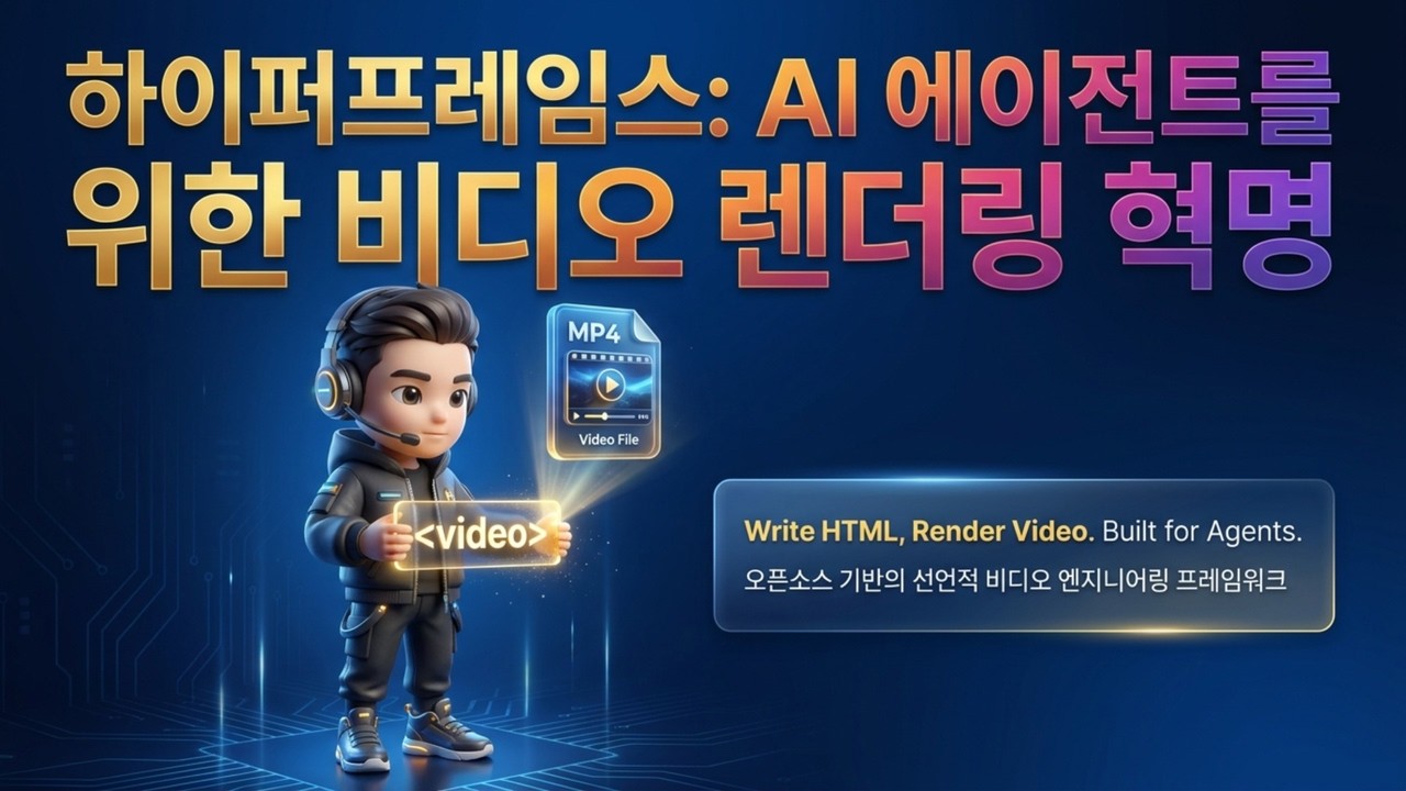 ⁣[HyperFrames] Remotion보다 빠르다? 코드가 곧 영상이 되는 시대: HyperFrames로 구축하는 차세대 자동화 파이프라인