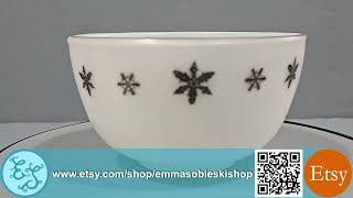 Vintage Pyrex Snowflake Dinnerware: Milk Jug / Sugar Bowl c1976